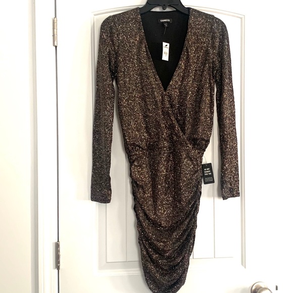 Express Dresses & Skirts - NWT Gorgeous Multicolor Metallic Ruched Dress